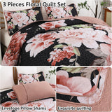 NNEDSZ Botanical Evergreen Floral Cozy 3 Pc Bedspread & Pillow Cover Set