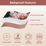 NNEDSZ Botanical Evergreen Floral Cozy 3 Pc Bedspread & Pillow Cover Set