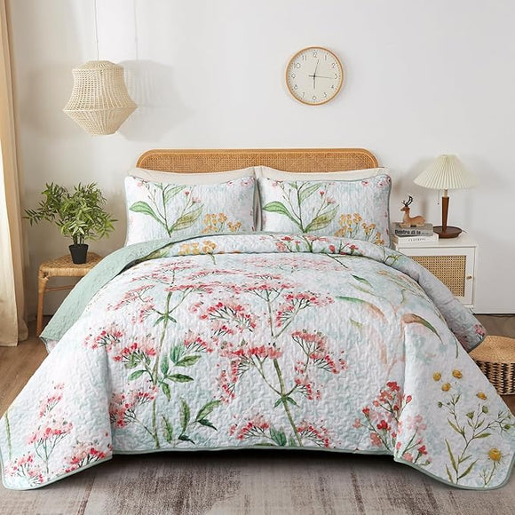 NNEDSZ Opulent Sapphire bloom classy 3 Pc Bedspread & Pillow Cover Set