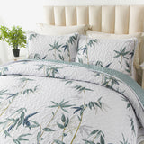 NNEDSZ Soft leafey bloom Quilted 3 Pc Bedspread & Pillow Cover Set
