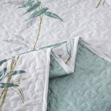 NNEDSZ Soft leafey bloom Quilted 3 Pc Bedspread & Pillow Cover Set