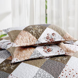 NNEDSZ Gleaming rust brown colo patchwork 3 Pc Bedspread & Pillow Cover Set