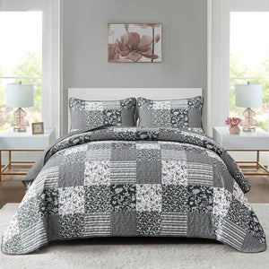 NNEDSZ Lush Blush patch Floral 3 Pc Bedspread & Pillow Cover Set