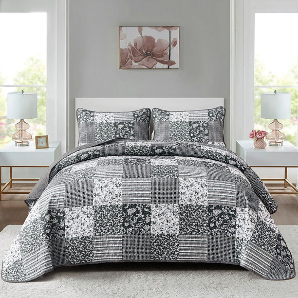NNEDSZ Lush Blush patch Floral 3 Pc Bedspread & Pillow Cover Set