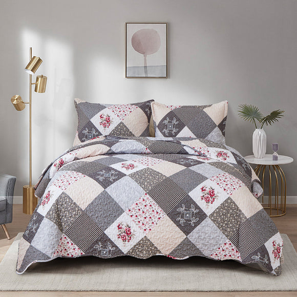 NNEDSZ Refreshing multicolo Bloom Lightweight 3 Pc Bedspread & Pillow Cover Set