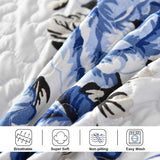 NNEDSZ Rich white blue Elegant 3 Pc Bedspread & Pillow Cover Set