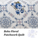 NNEDSZ Rich white blue Elegant 3 Pc Bedspread & Pillow Cover Set