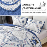 NNEDSZ Rich white blue Elegant 3 Pc Bedspread & Pillow Cover Set