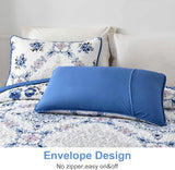 NNEDSZ Rich white blue Elegant 3 Pc Bedspread & Pillow Cover Set