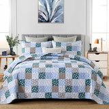 NNEDSZ Frosted Blue Hydrangea Elegant 3 Pc Bedspread & Pillow Cover Set