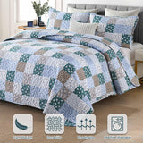 NNEDSZ Frosted Blue Hydrangea Elegant 3 Pc Bedspread & Pillow Cover Set
