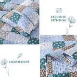 NNEDSZ Frosted Blue Hydrangea Elegant 3 Pc Bedspread & Pillow Cover Set