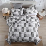 NNEDSZ Autumn patchwork B/W Pattern 3 Pc Bedspread & Pillow Cover Set