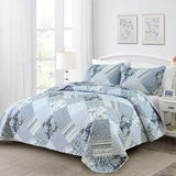 NNEDSZ Radiant Summer Breeze patchwork 3 Pc Bedspread & Pillow Cover Set