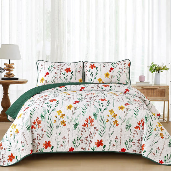 NNEDSZ Enchanting Fields Cozy 3 Pc Bedspread & Pillow Cover Set