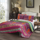NNEDSZ Multicolor Honeycomb Bloom Textured 3 Pc Bedspread & Pillow Cover Set