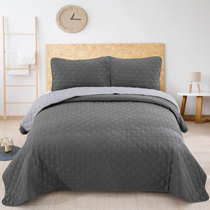 NNEDSZ Plain Soft 3 Pc Bedspread & Pillow Cover Set