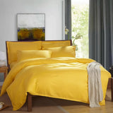 NNEDSZ 100% cotton Premium Doona Duvet Quilt Cover Set with Soft Pillowcases - yellow-Double