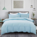 NNEDSZ 100% cotton Premium Doona Duvet Quilt Cover Set with Soft Pillowcases - Aqua-Queen