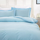NNEDSZ 100% cotton Premium Doona Duvet Quilt Cover Set with Soft Pillowcases - Aqua-Super King