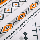 NNEDSZ Boho Comforter Set, King Size, Reversible Orange Geometric 3-Piece Bedding Collection
