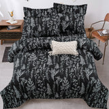 NNEDSZ Floral Leaves Comforter Set, Queen Size, Microfiber Quilted Bedding with Pillowcase