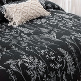 NNEDSZ Floral Leaves Comforter Set, Queen Size, Microfiber Quilted Bedding with Pillowcase