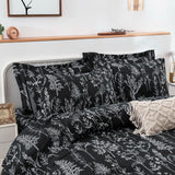 NNEDSZ Floral Leaves Comforter Set, King Size, Microfiber Quilted Bedding with Pillowcase