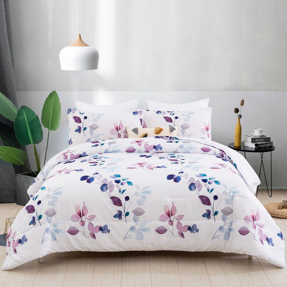 NNEDSZ Elegant Floral Cozy Soft 3 Pc Comforter & Pillow Cover Set