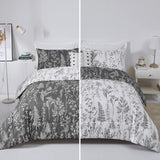 NNEDSZ Floral Comforter Set, King Size, Black White Floral Pattern Reversible Bedding