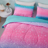 NNEDSZ Marble Gradient Comforter Set, King Size, Quilted Bedding with Pillowcases