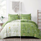 NNEDSZ Vintage Delicate green bloom 3 Pc Comforter & Pillow Cover Set