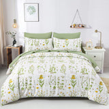 NNEDSZ Vintage Delicate green bloom 3 Pc Comforter & Pillow Cover Set