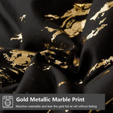 NNEDSZ Black Gold Metallic Marble Comforter Set, Queen Size, Foil Print Glitter 3-Piece Bedding