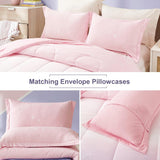 NNEDSZ Girls Comforter Set, King Size, Ombre Pink Purple Rainbow 3-Piece Bedding Collection
