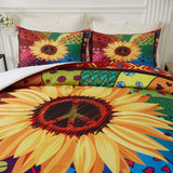 NNEDSZ Floral Sunflower Comforter Set, King Size, Quilted Bedding with Pillowcases