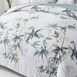 NNEDSZ Floral Leaves Comforter Set, King Size, Quilted Bedding with Pillowcases
