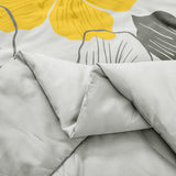 NNEDSZ Floral Comforter Set, King Size, Yellow Floral 3-Piece Bedding, Lightweight Microfiber