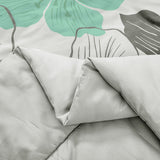 NNEDSZ Floral Comforter Set, King Size, Green Floral 3-Piece Bedding, Lightweight Microfiber