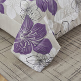 NNEDSZ Floral Comforter Set, King Size, Purple Floral 3-Piece Bedding, Lightweight Microfiber
