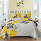 NNEDSZ Floral Comforter Set, King Size, Blue Floral 3-Piece Bedding, Soft Microfiber for All Seasons