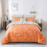 NNEDSZ Floral Comforter Set, Queen Size, Reversible Quilted Bedding with Pillowcases
