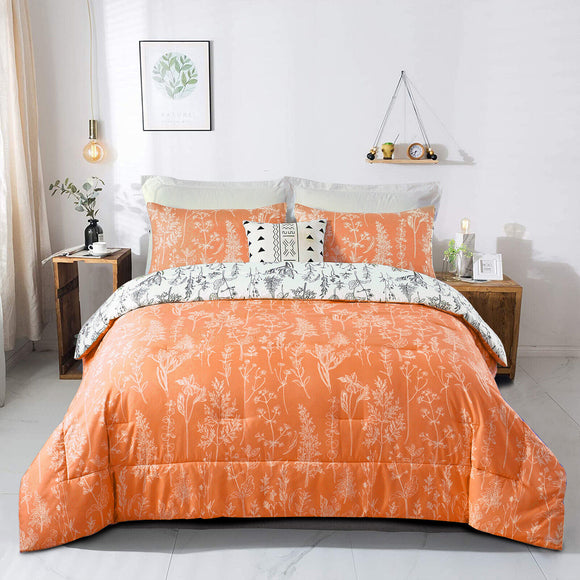 NNEDSZ Charming Autumn Warm oranage 3 Pc Comforter & Pillow Cover Set