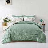 NNEDSZ Soft Leaves Comforter Set, King Size, Plush Quilted Bedding with Pillowcases