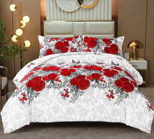 NNEDSZ Luxurious rose Soft white 3 Pc Comforter & Pillow Cover Set