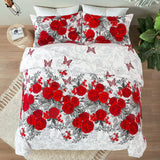NNEDSZ Luxurious rose Soft white 3 Pc Comforter & Pillow Cover Set