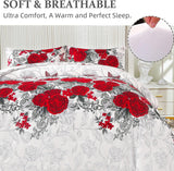 NNEDSZ Luxurious rose Soft white 3 Pc Comforter & Pillow Cover Set