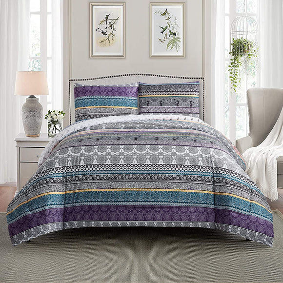 NNEDSZ Whimsical Winter Frosty Elegant 3 Pc Comforter & Pillow Cover Set