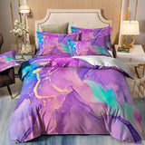 NNEDSZ Marble Comforter Set, Queen Size, Warm Quilted Microfiber Bedding