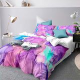 NNEDSZ Marble Comforter Set, Queen Size, Warm Quilted Microfiber Bedding